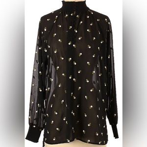 CAbi Embroidered Blouse style #5338 size large EUC